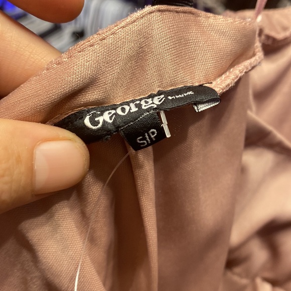 NWOT George pink dress mesh and lace straps black adjustable size small. - Picture 7 of 8